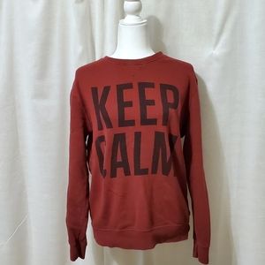21Men "Keep Calm" washed brick red sweatshirt